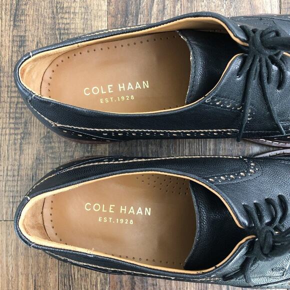 Cole Haan Warren Welt Wingtip Oxford Shoe Brogue Details Size 11M Black C24112 - Picture 13 of 16